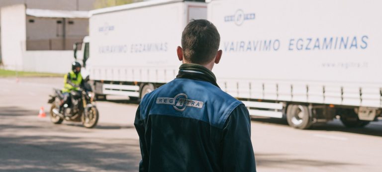 Motociklo vairavimo egzaminas su „Regitros“ egzaminuotoju