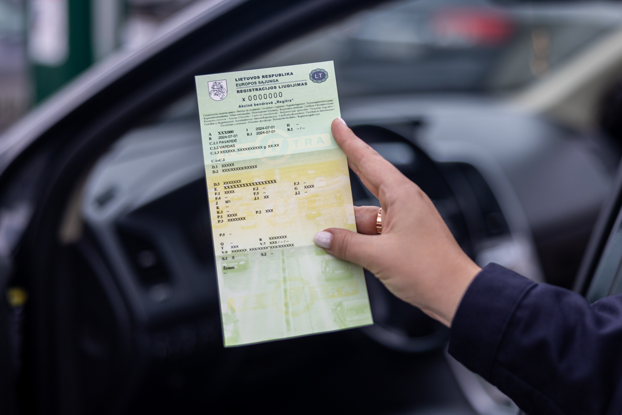 Registracijos liudijimas rankose